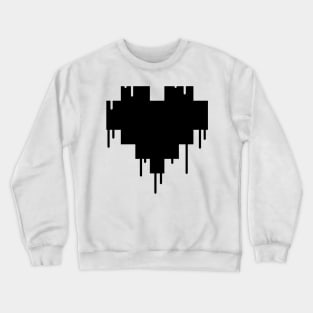 Black Dripping Pixel Heart Crewneck Sweatshirt